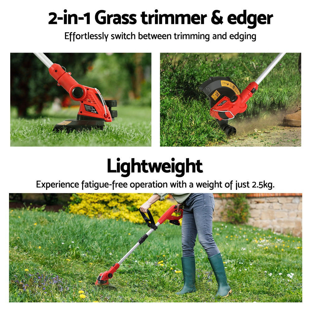 Giantz 20V Wireless Grass Trimmer and Edger with Adjustable Handle