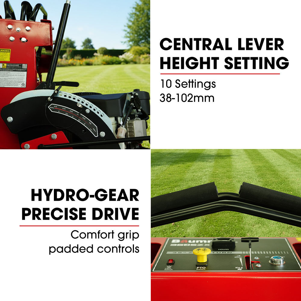 BAUMR-AG 36' Stand-On Zero-Turn Mower, Electric Start, 23hp, 764cc, Hydrostatic Drive, 10 Cut Heights