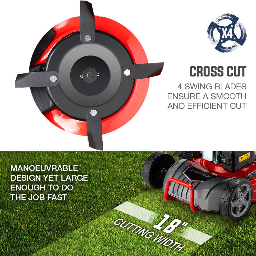 BAUMR-AG Petrol Lawn Mower 220cc 18' 4 Stroke Self Propelled - 780SX