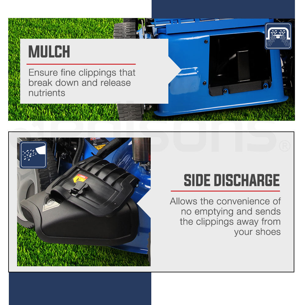 POWERBLADE 18' 175cc Electric Start Self-Propelled 4-Stroke 4in1 Petrol Steel Deck Lawnmower - VS600e