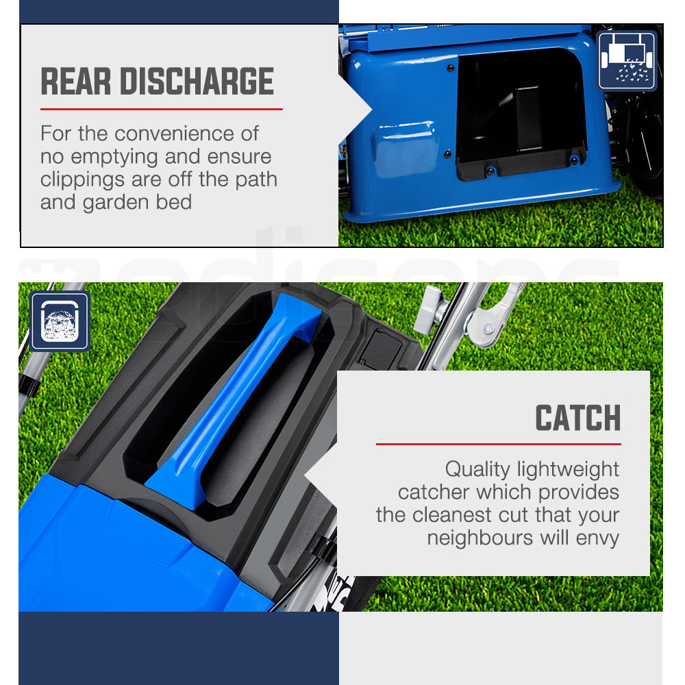 POWERBLADE 18' 175cc Electric Start Self-Propelled 4-Stroke 4in1 Petrol Steel Deck Lawnmower - VS600e