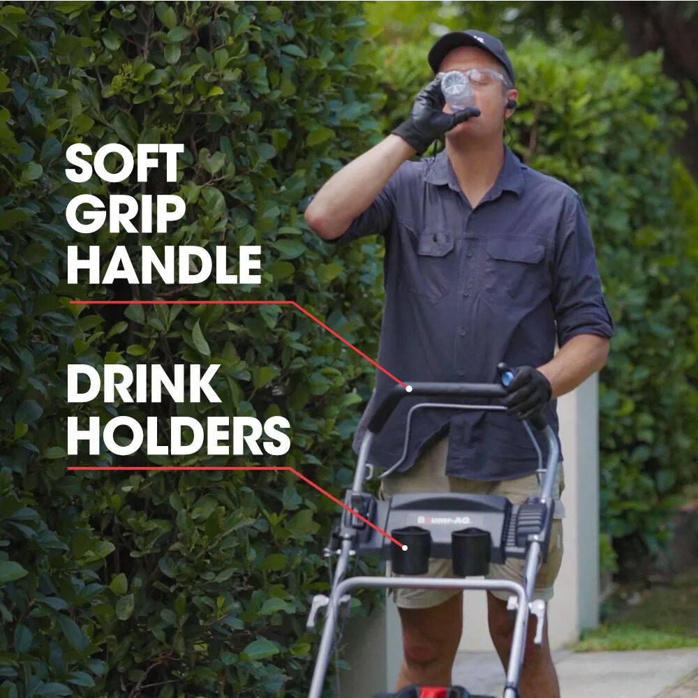 BAUMR-AG 18' 150cc Self Propelled Lawn Mower, 7 Height, Steel Deck, Cup Holders, 4-Stroke Petrol Lawnmower - 740SX