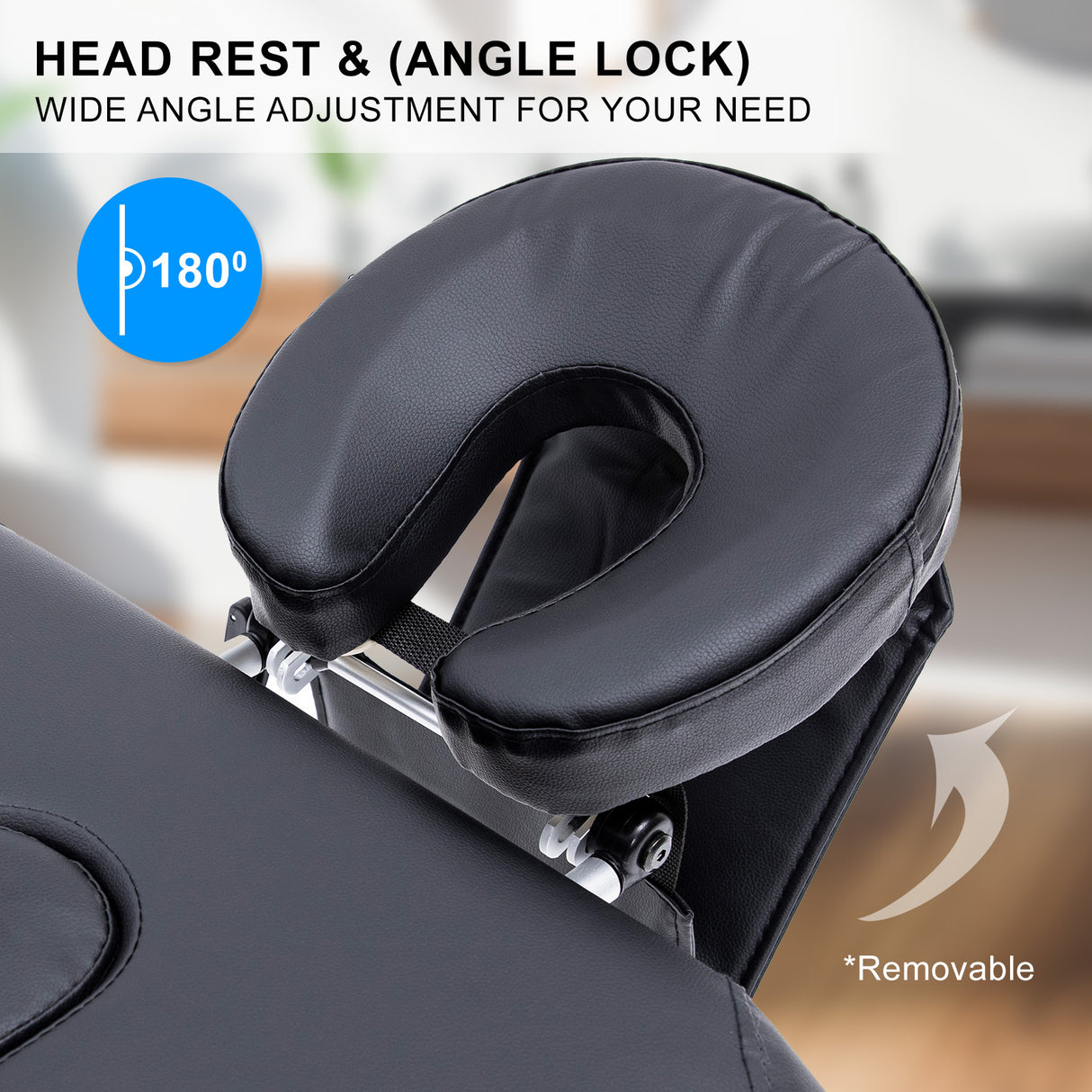 55cm Aluminium Portable Massage Table - BLACK