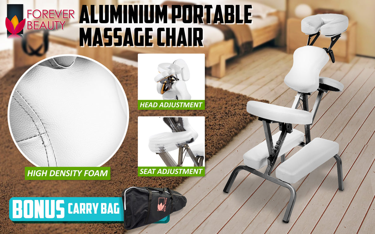 Aluminium Portable Massage Chair - WHITE