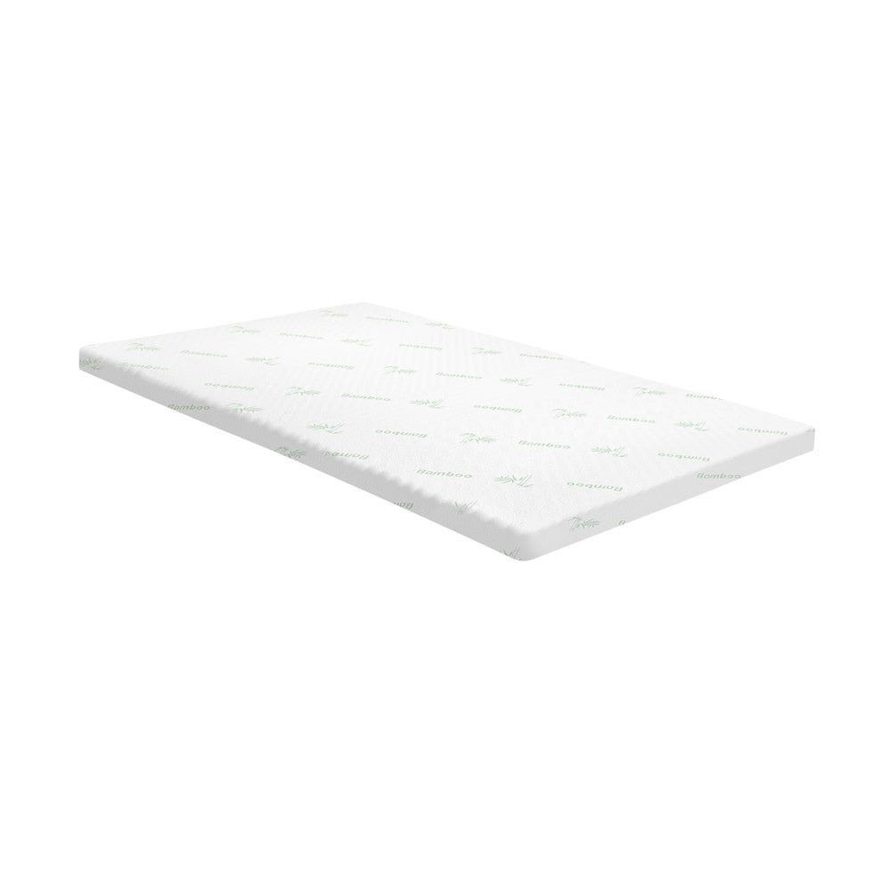 Bedra Memory Foam Mattress Topper Cool Gel Bed Bamboo Cover 7-Zone 8CM Single