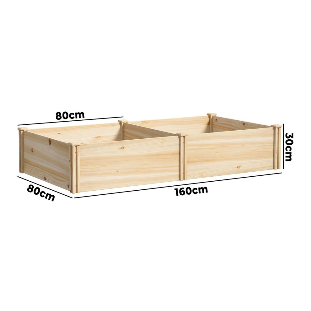 Livsip Garden Bed 160x80x30cm Raised Wooden Planter