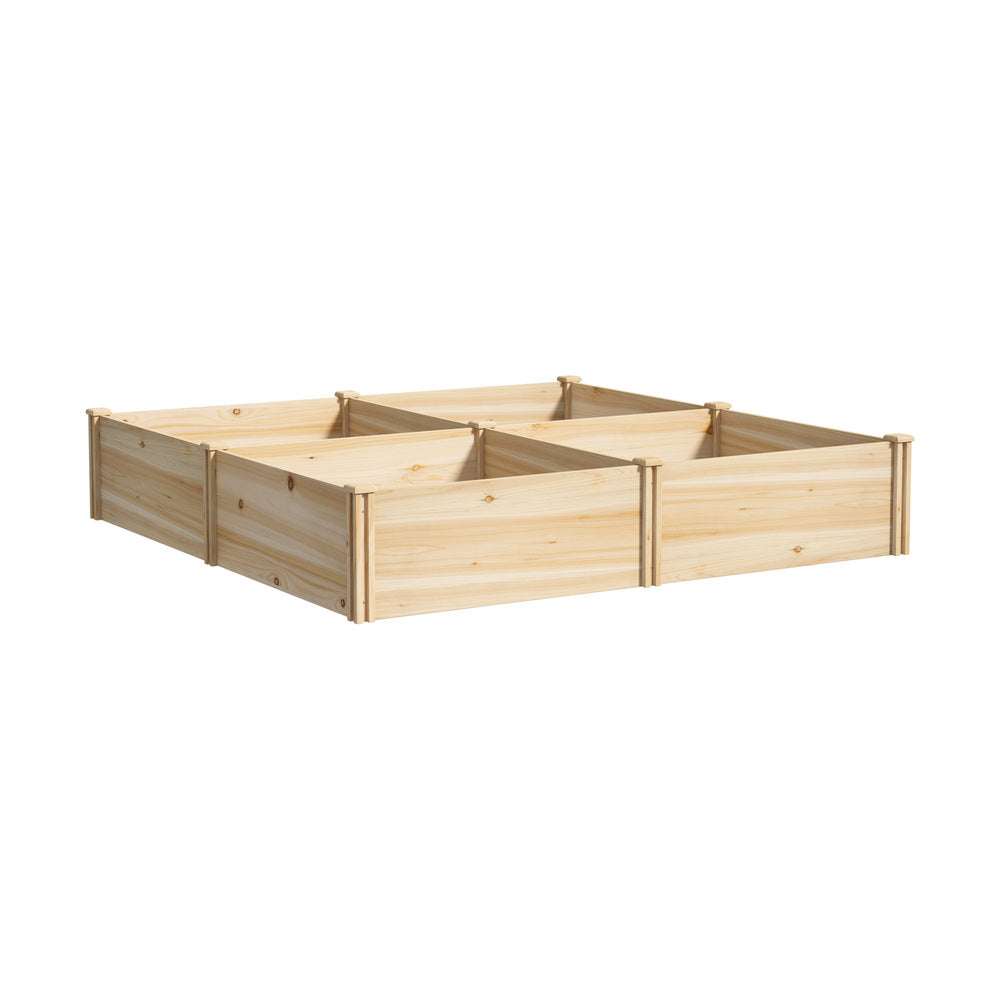 Livsip Garden Bed Set of 4 Raised Wooden Planter 80x80x30cm