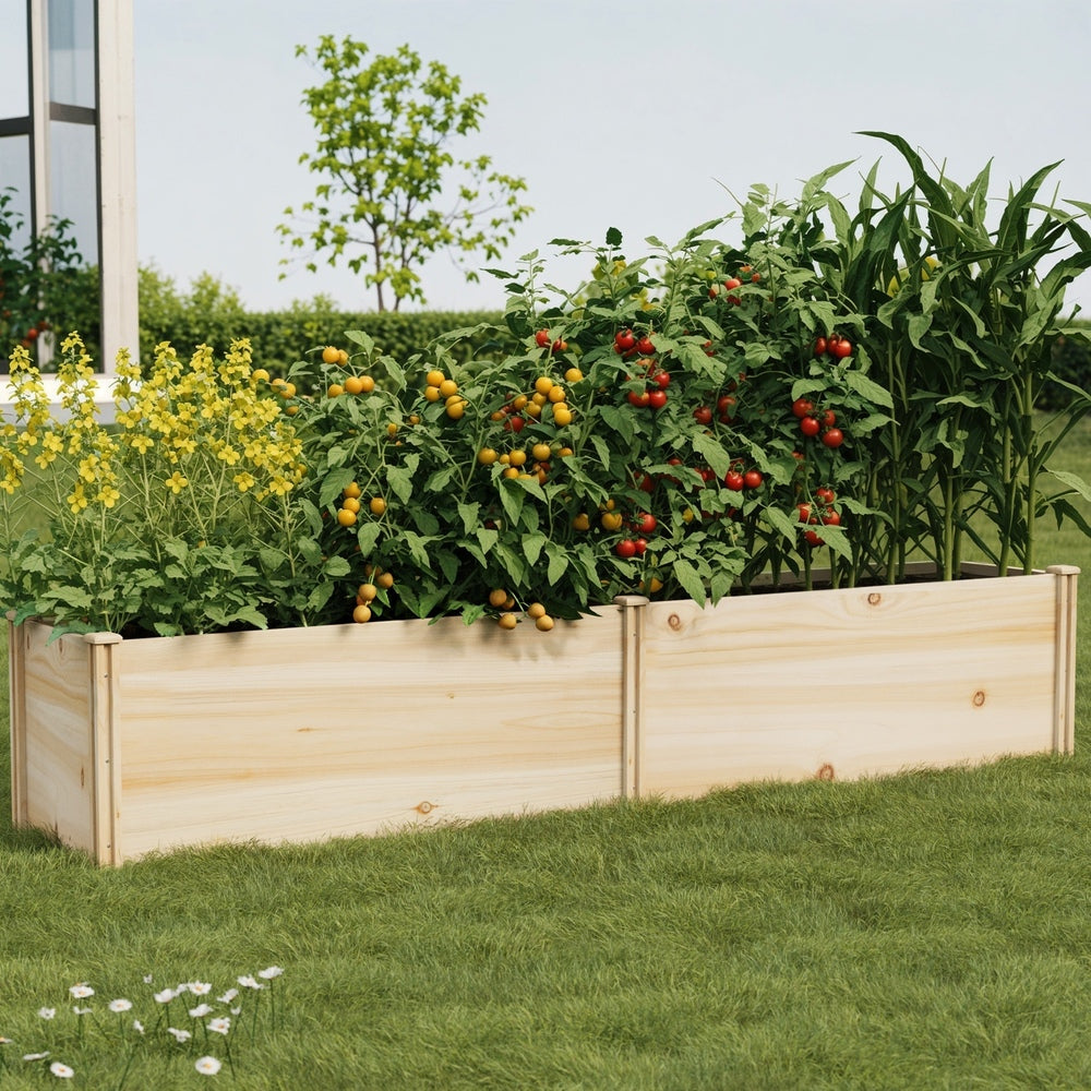 Livsip Garden Bed 240x45x45cm Raised Wooden Planter