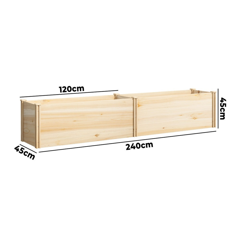 Livsip Garden Bed 240x45x45cm Raised Wooden Planter