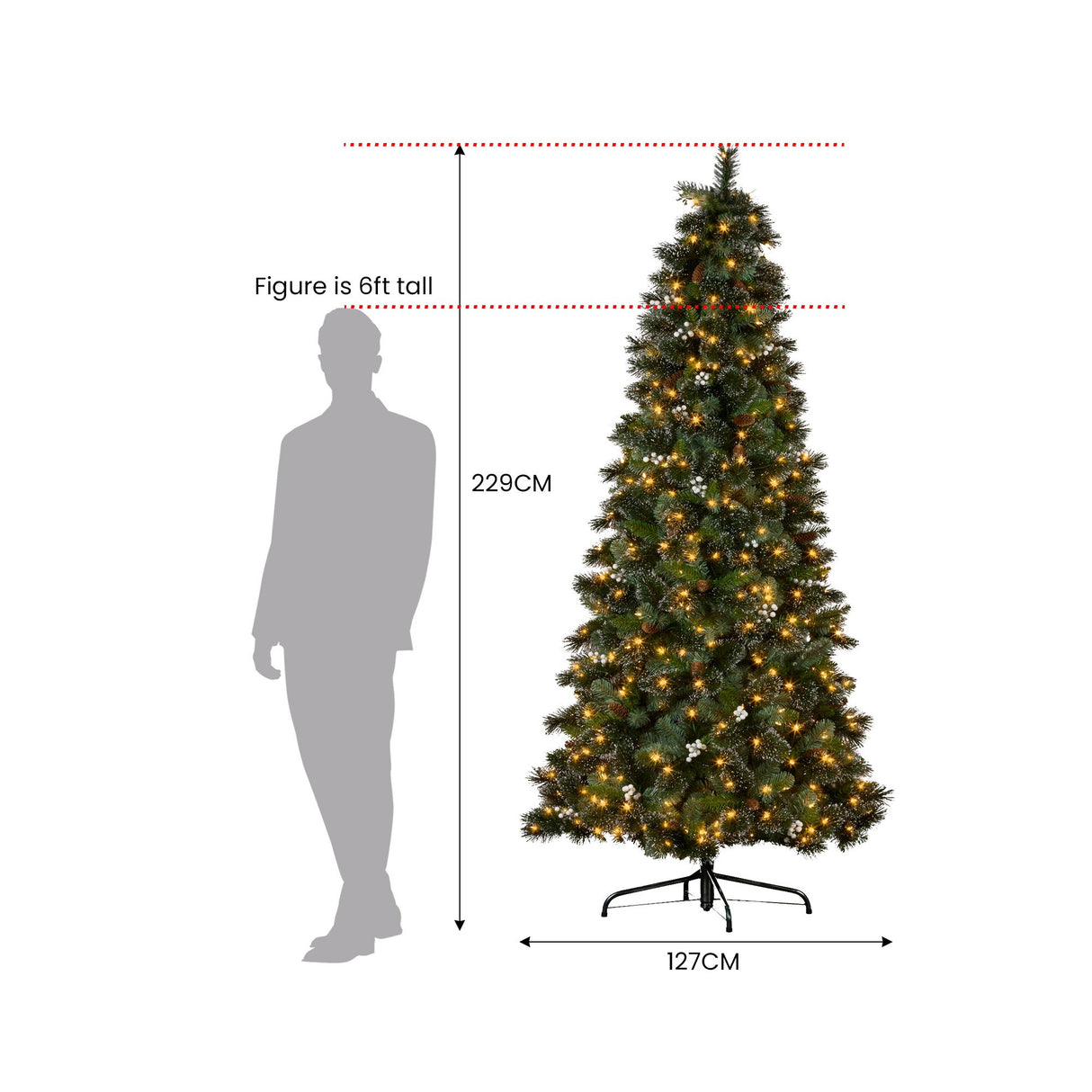 Christabelle 7.5ft Christmas Tree with Twinkle Lights Bryson Pine