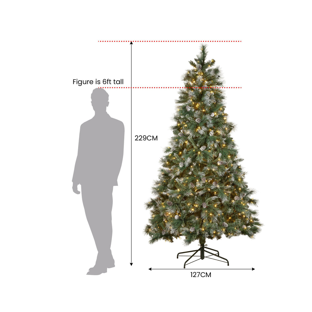 National Tree Company 2.3m Bayville Pine Pre-Lit Christmas Tree