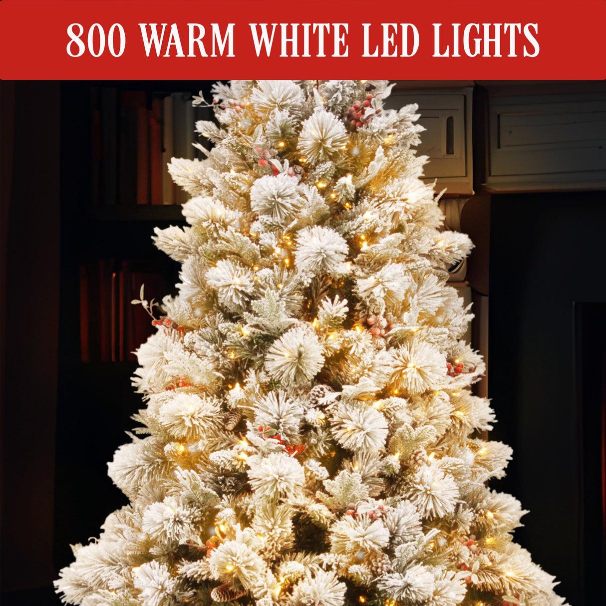 Christabelle 229cm Snowy Bedford Christmas Tree 1012 tips 800 LED Lights