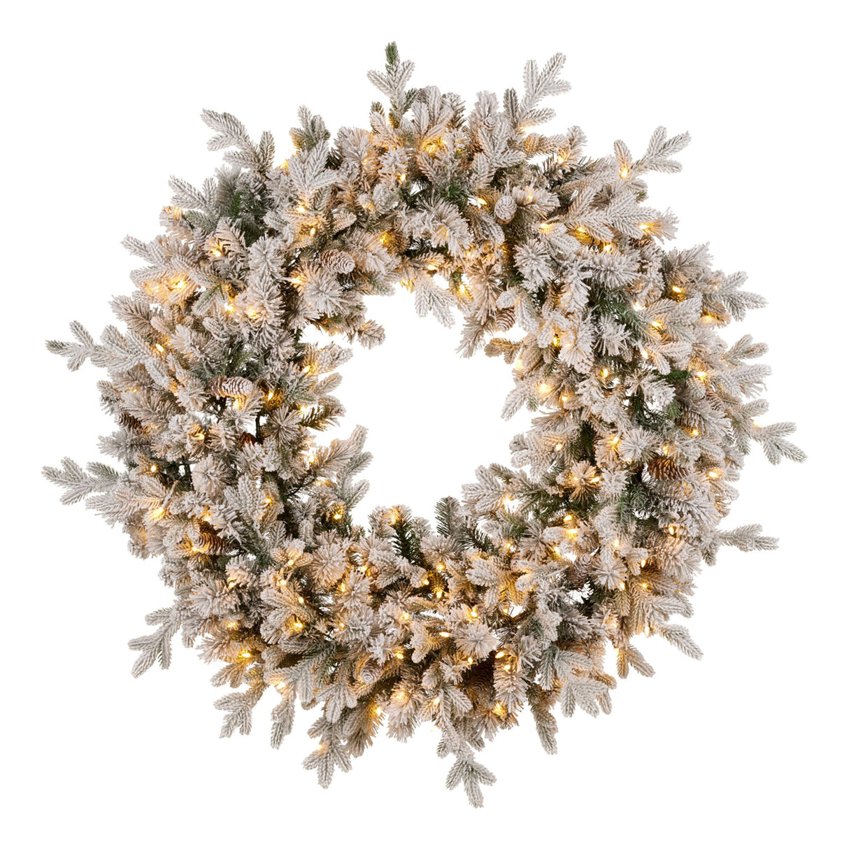 National Tree Company 122cm Snowy Dorchester Pre-Lit Christmas Wreath