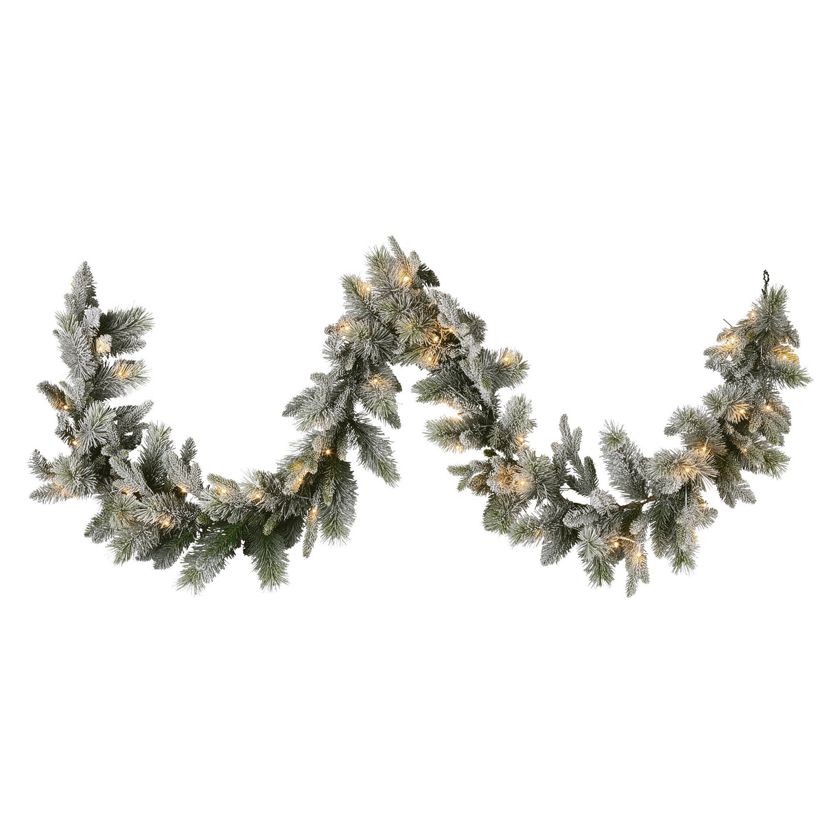 National Tree Company 274cm Pre Lit Snowy Stamford Spruce Battery Operated Christmas Garland w/