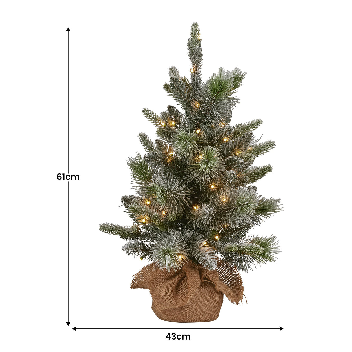 National Tree Company 61cm Pre-Lit Snowy Stamford Spruce Battery-Operated Mini Christmas Tree M