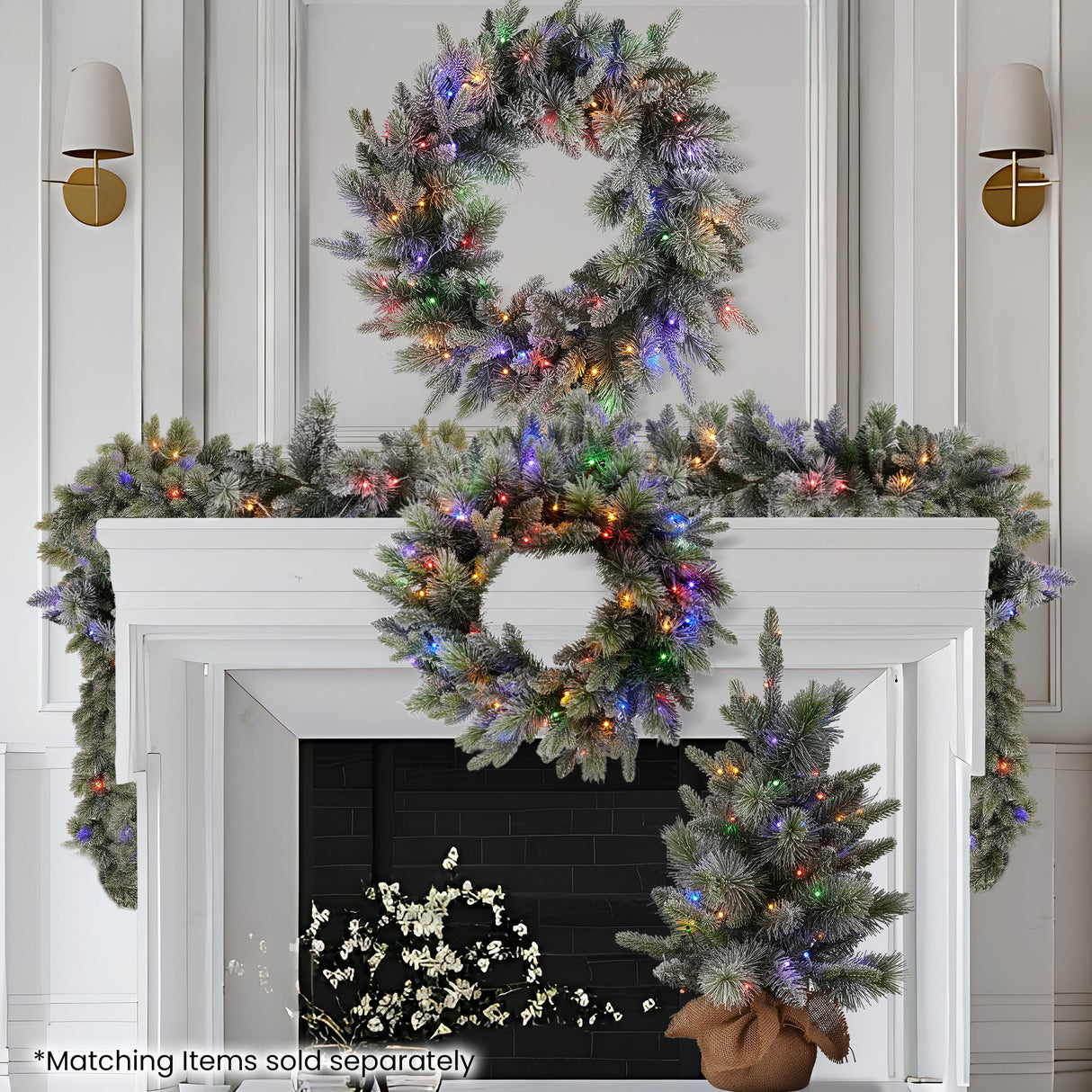 National Tree Company 61cm Pre-Lit Snowy Stamford Spruce Battery-Operated Mini Christmas Tree M