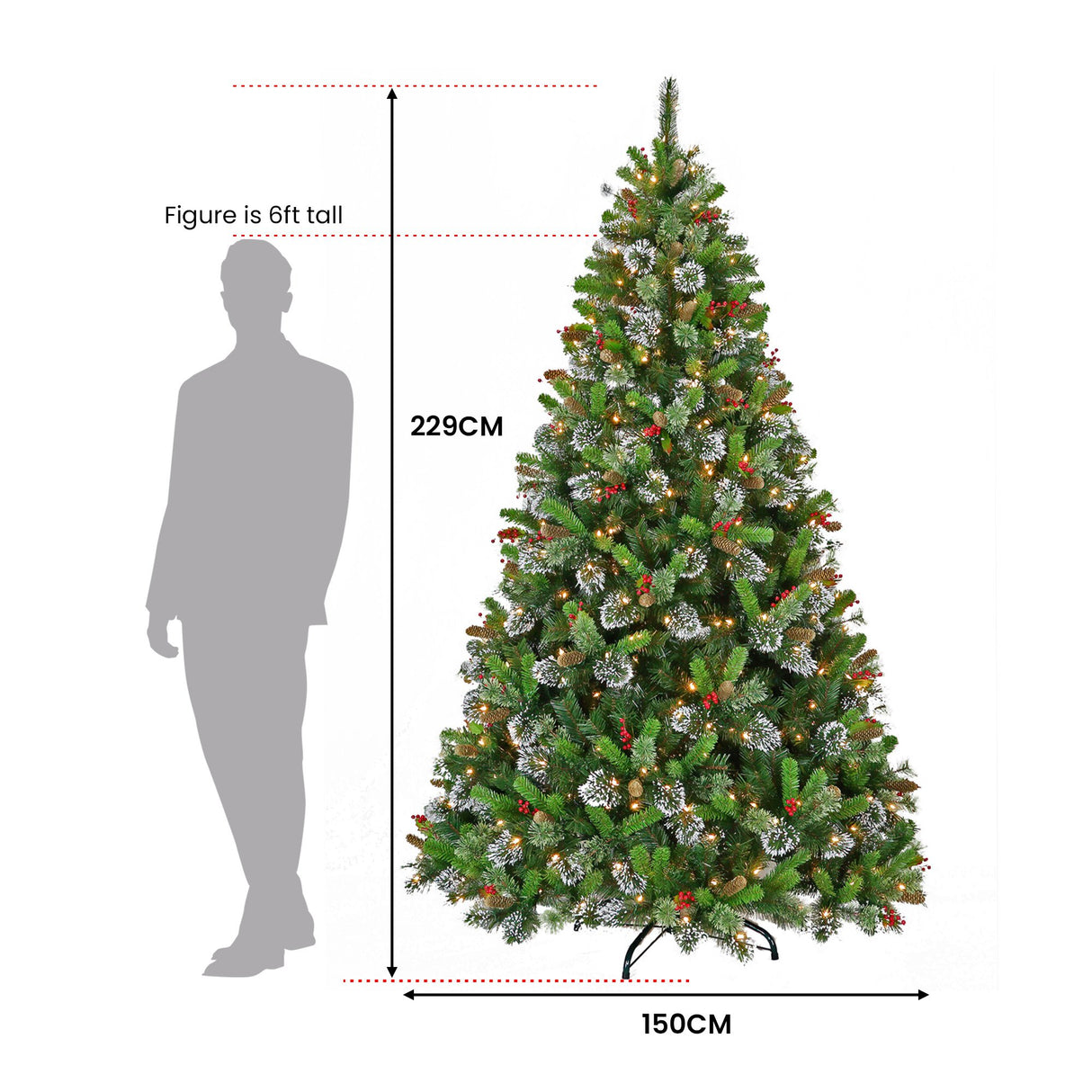 Christabelle 7.5ft Christmas Tree with Twinkle Lights - Wintry Pine