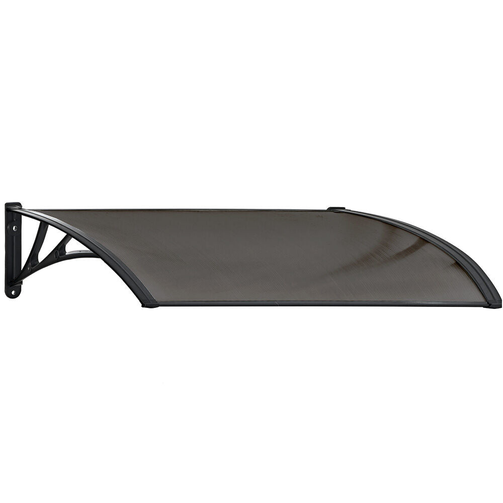 SHADE SHIELD 1x1m Exterior Awning, Black DIY External UV Rain Protection Grey Tinted Polycarbonate Canopy Cover
