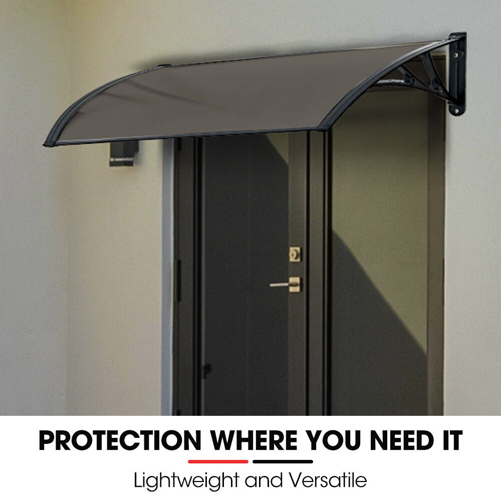 SHADE SHIELD 1x1m Exterior Awning, Black DIY External UV Rain Protection Grey Tinted Polycarbonate Canopy Cover