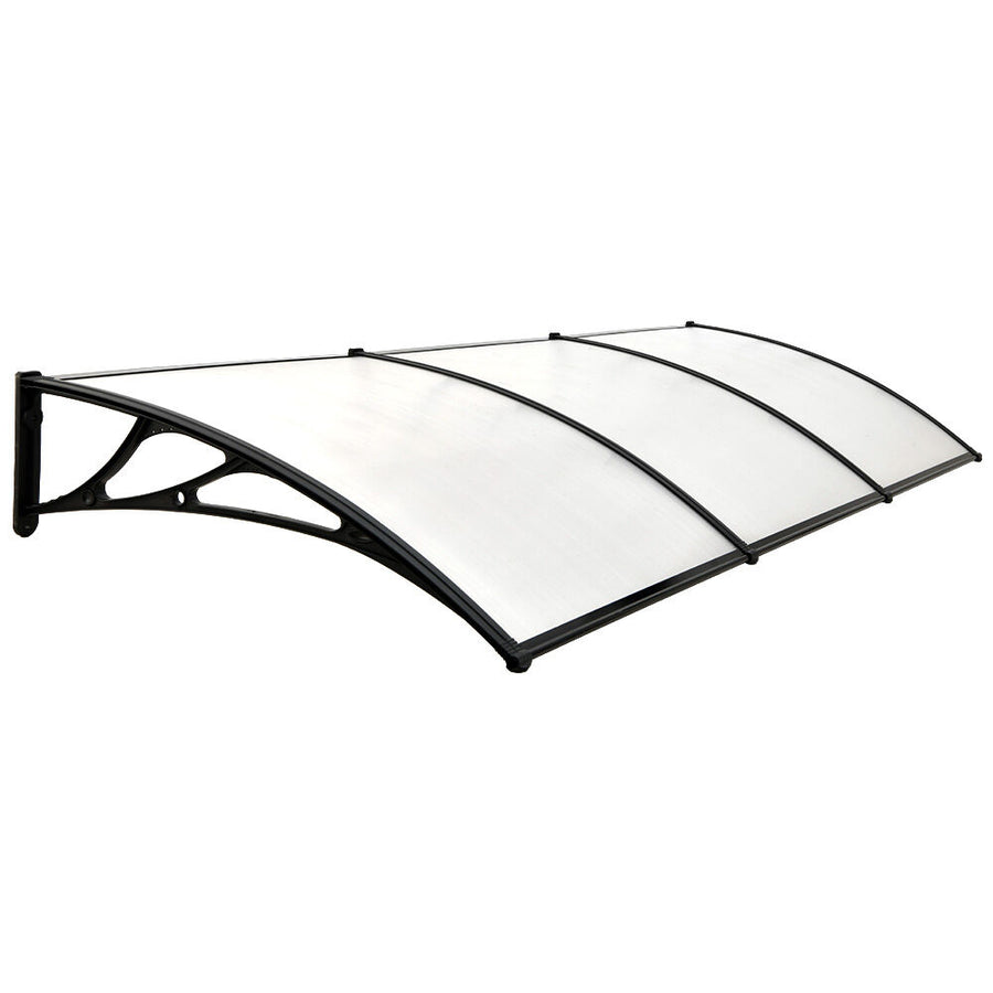 SHADE SHIELD 3x1m Exterior Awning, Black DIY External UV Rain Protection Clear Polycarbonate Canopy Cover