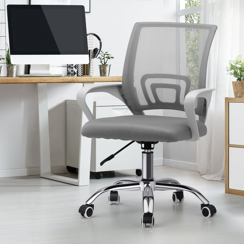 Oikiture Mesh Office Chair Foam Seat White