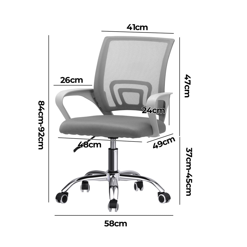 Oikiture Mesh Office Chair Foam Seat White