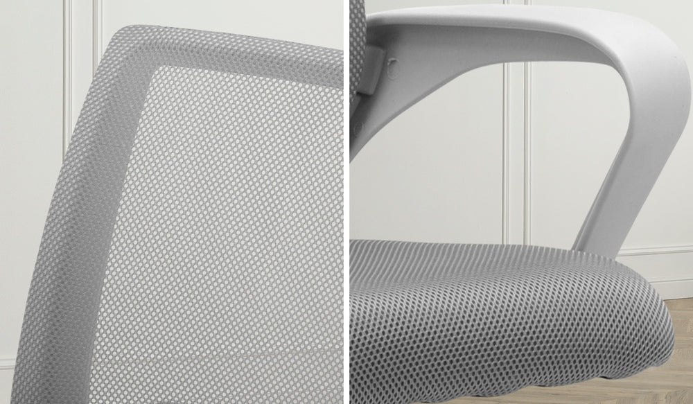 Oikiture Mesh Office Chair Foam Seat White