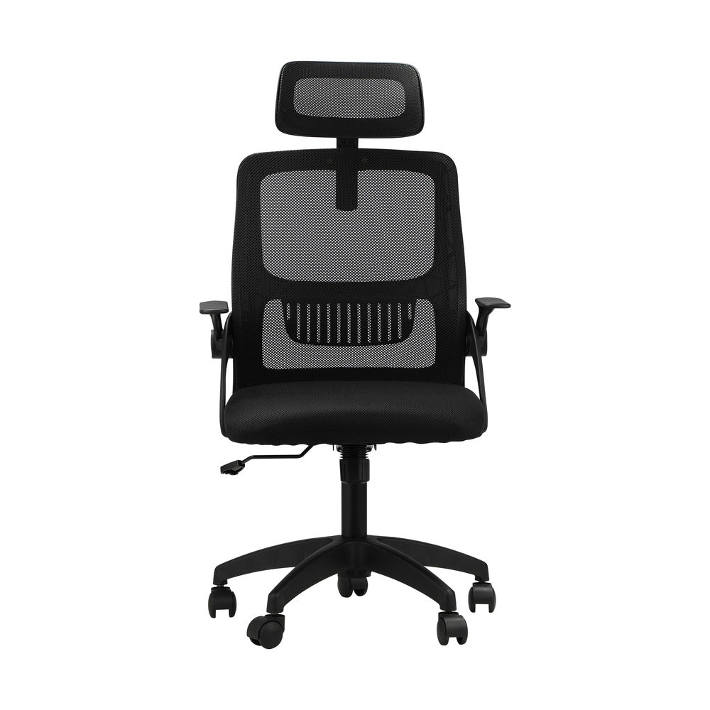 Oikiture Office Chair with Mesh Headrest Backrest Black