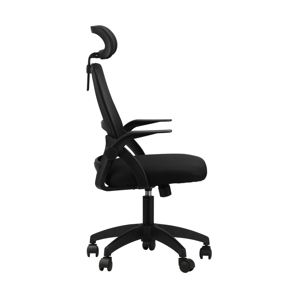 Oikiture Office Chair with Mesh Headrest Backrest Black