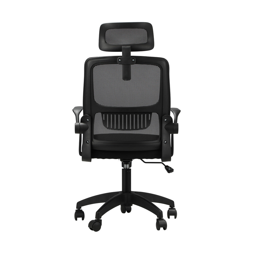 Oikiture Office Chair with Mesh Headrest Backrest Black