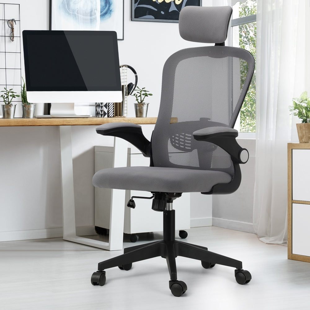 Oikiture Mesh Office Chair Executive Seat Racing Tilt BK&GY
