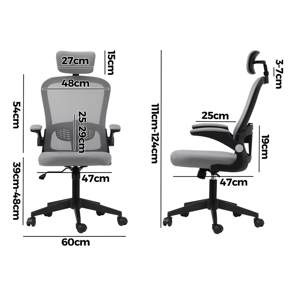 Oikiture Mesh Office Chair Executive Seat Racing Tilt BK&GY
