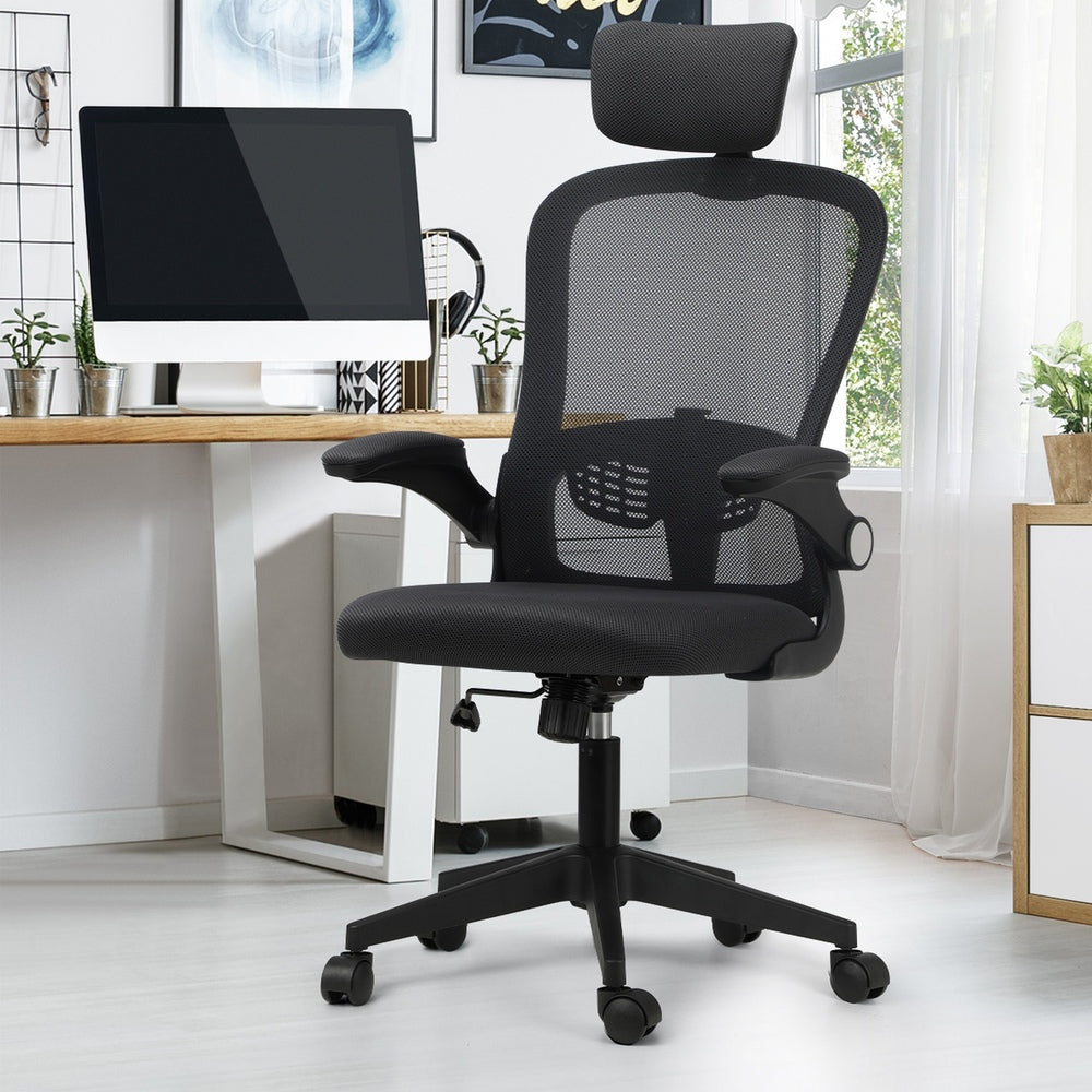Oikiture Mesh Office Chair Executive Seat Racing Tilt DGY&BK