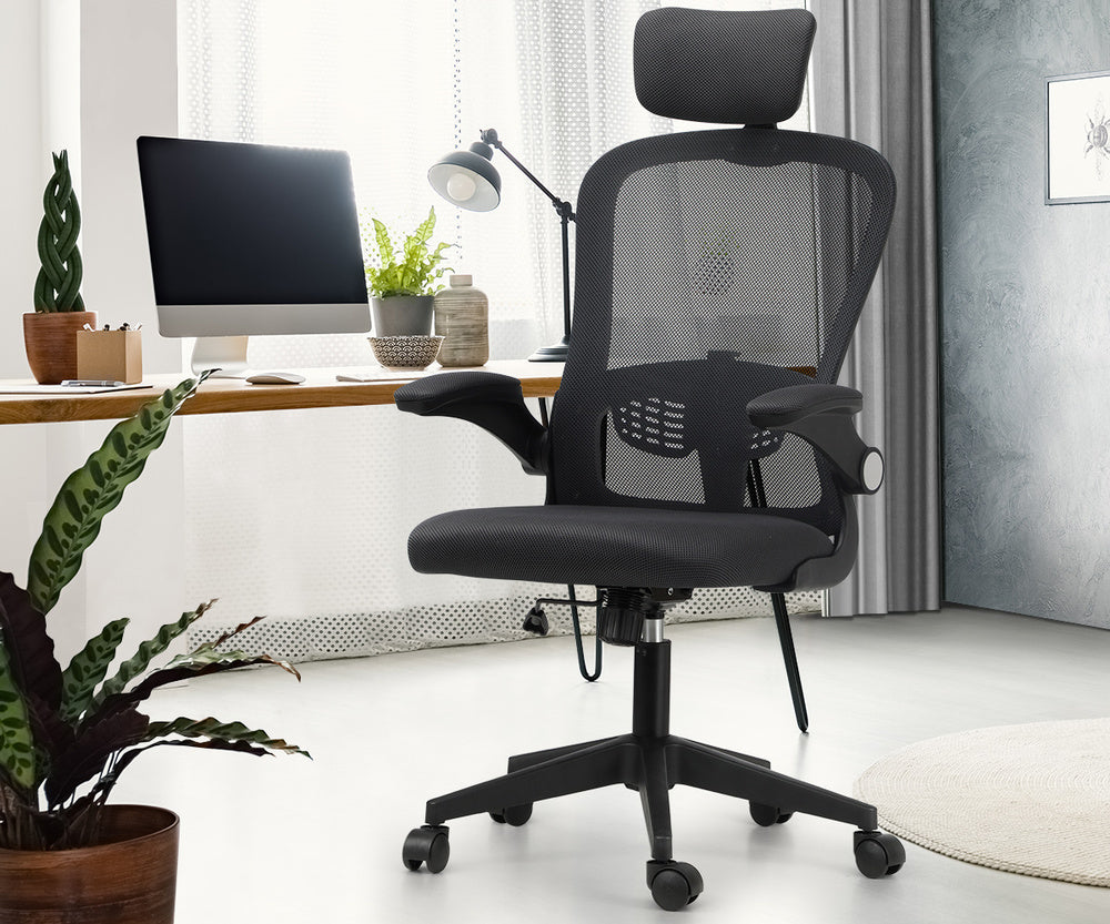 Oikiture Mesh Office Chair Executive Seat Racing Tilt DGY&BK