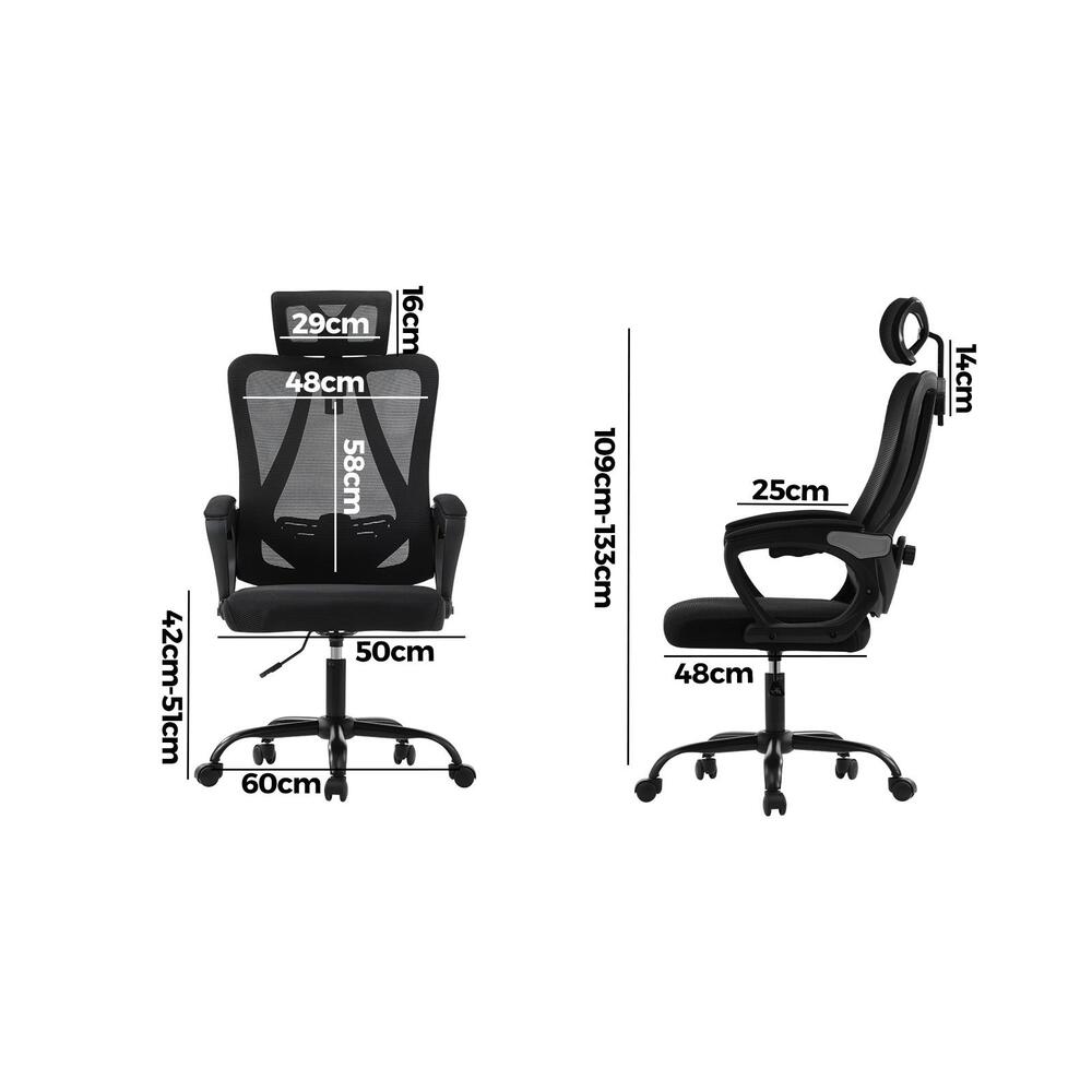 Oikiture Ergonomic Office Chair Lumbar Support Black