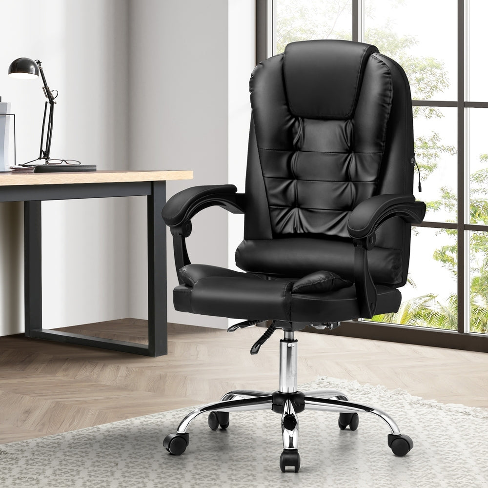 Oikiture Massage Office Chair Racing Chairs PU Leather Black