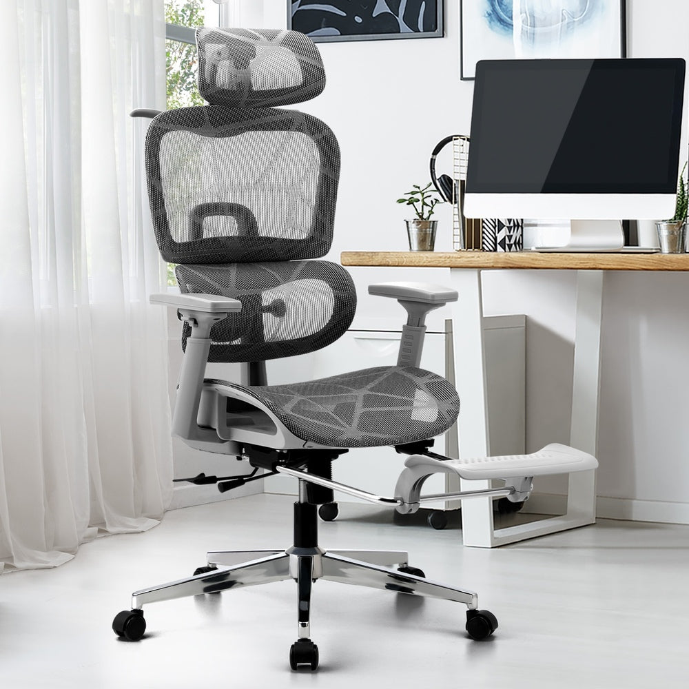Oikiture Ergonomic Office Chair Mesh Executive Seat Grey