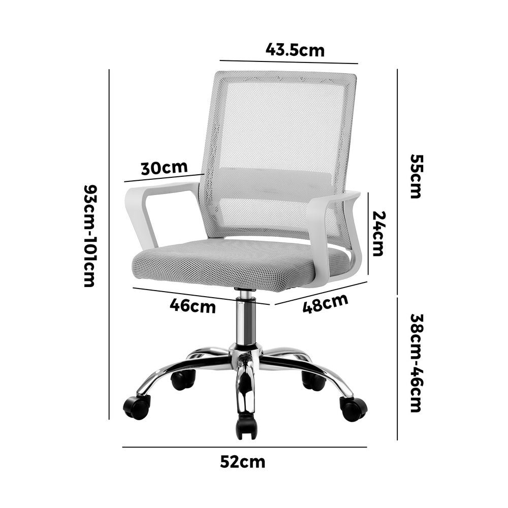 Oikiture Mesh Office Chair Executive Computer Seat White
