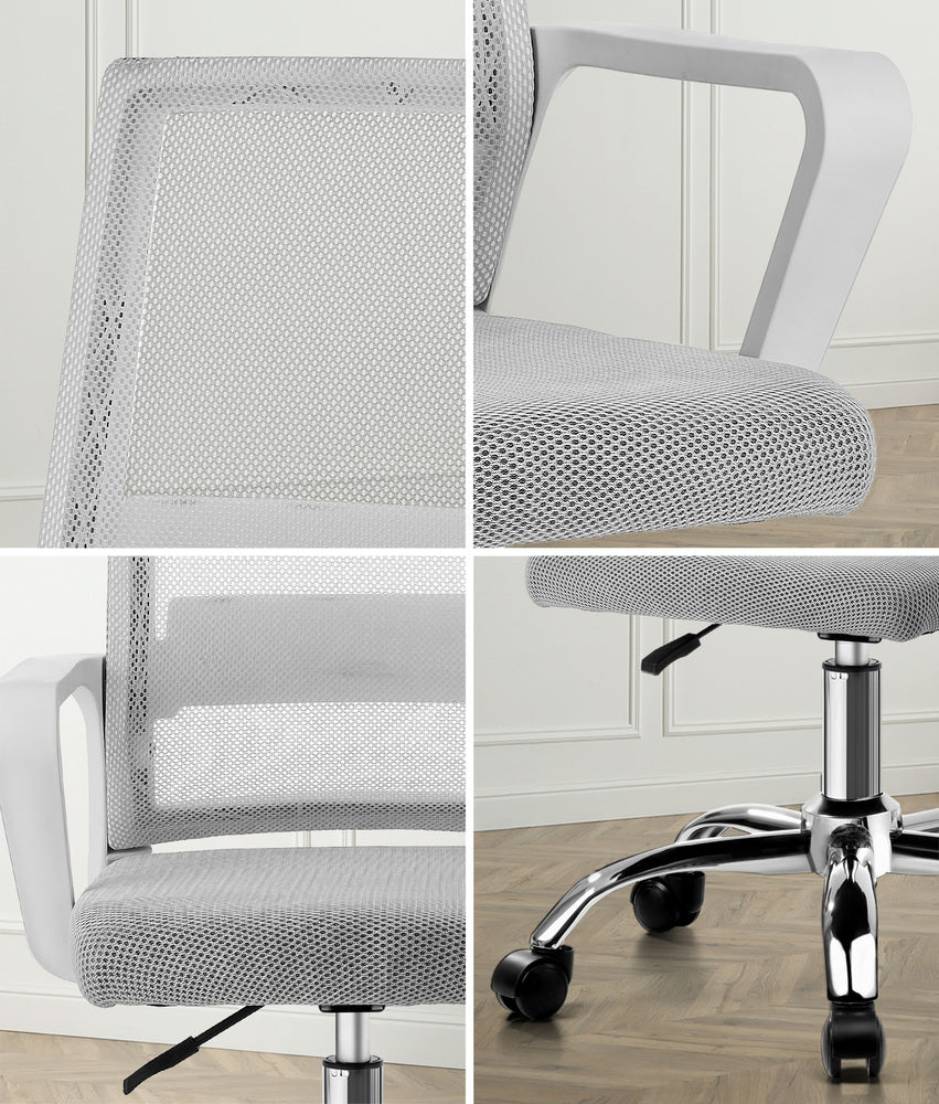 Oikiture Mesh Office Chair Executive Computer Seat White