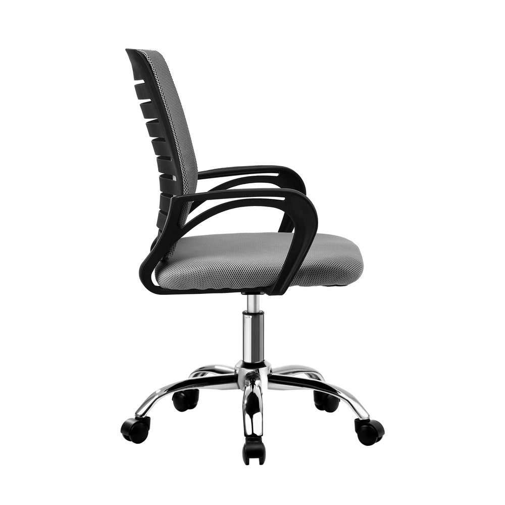 Oikiture Mesh Office Chair Breathable Backrest Black & Grey