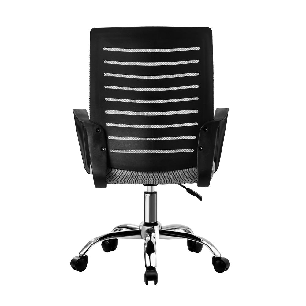 Oikiture Mesh Office Chair Breathable Backrest Black & Grey