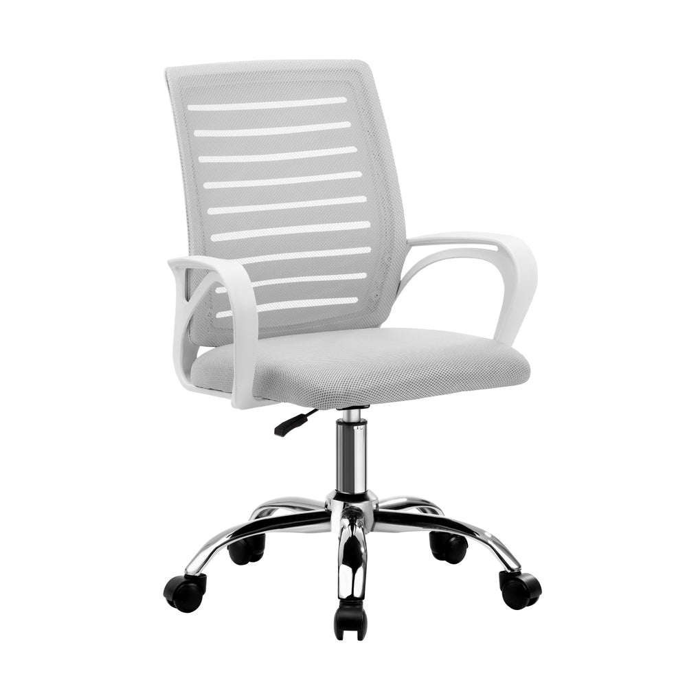 Oikiture Mesh Office Chair Breathable Backrest White