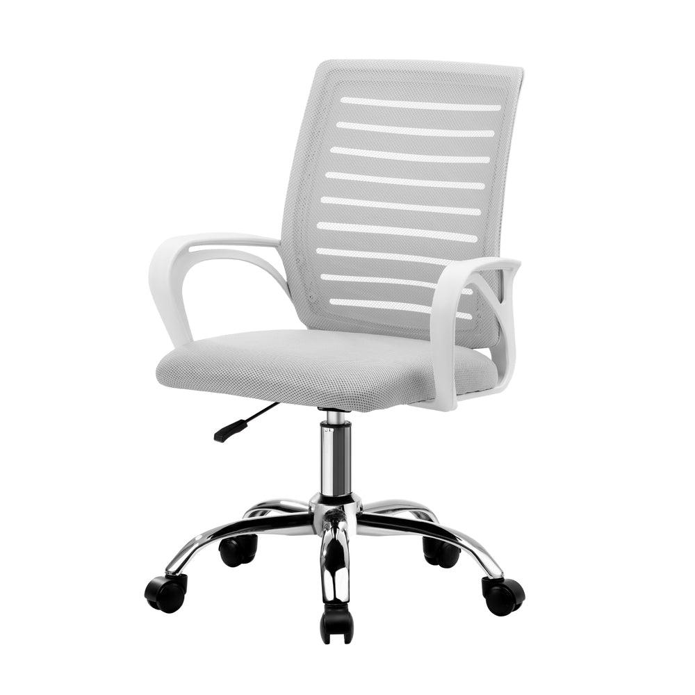 Oikiture Mesh Office Chair Breathable Backrest White