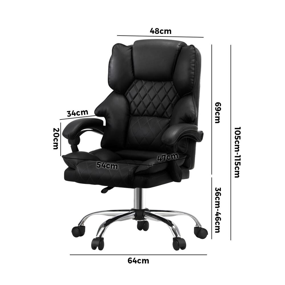 Oikiture Massage Office Chair PU Leather Black