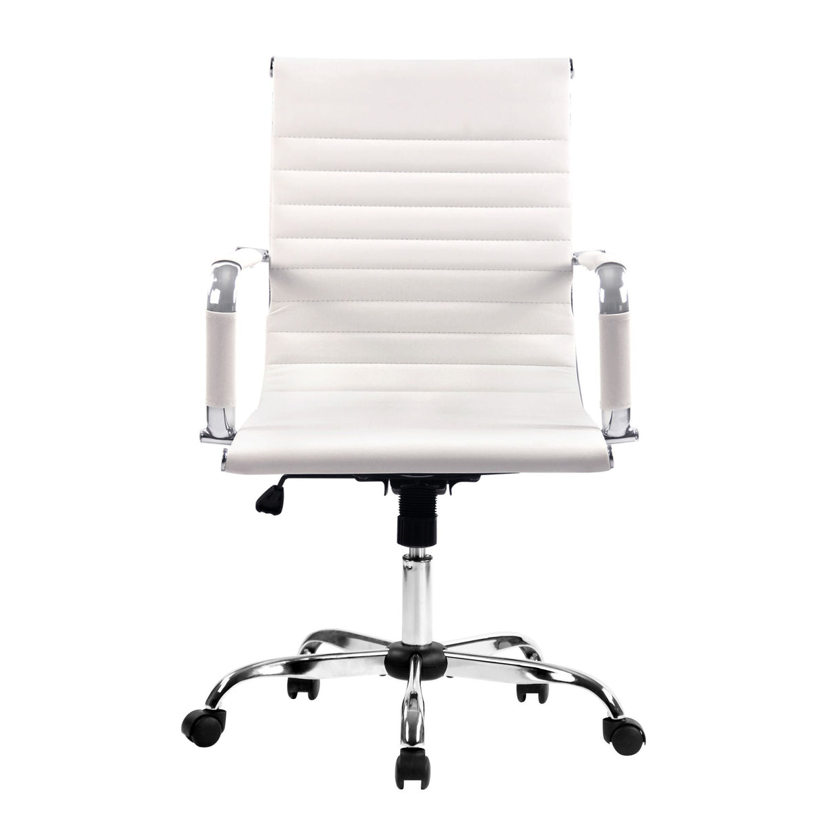 Artiss Office Chair Conference Chairs PU Leather Mid Back White