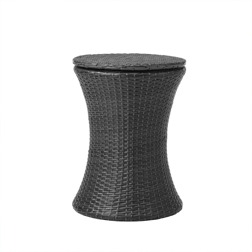 Livsip Rattan Cooler Ice Bucket Table Storage Black