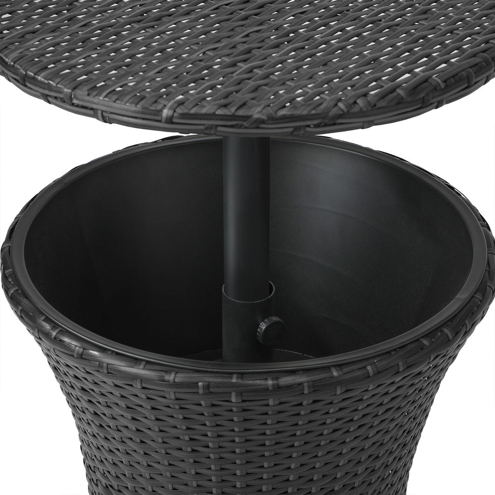Livsip Rattan Cooler Ice Bucket Table Storage Black