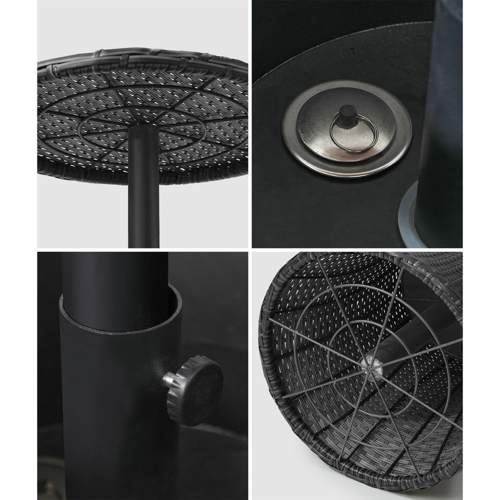 Livsip Rattan Cooler Ice Bucket Table Storage Black