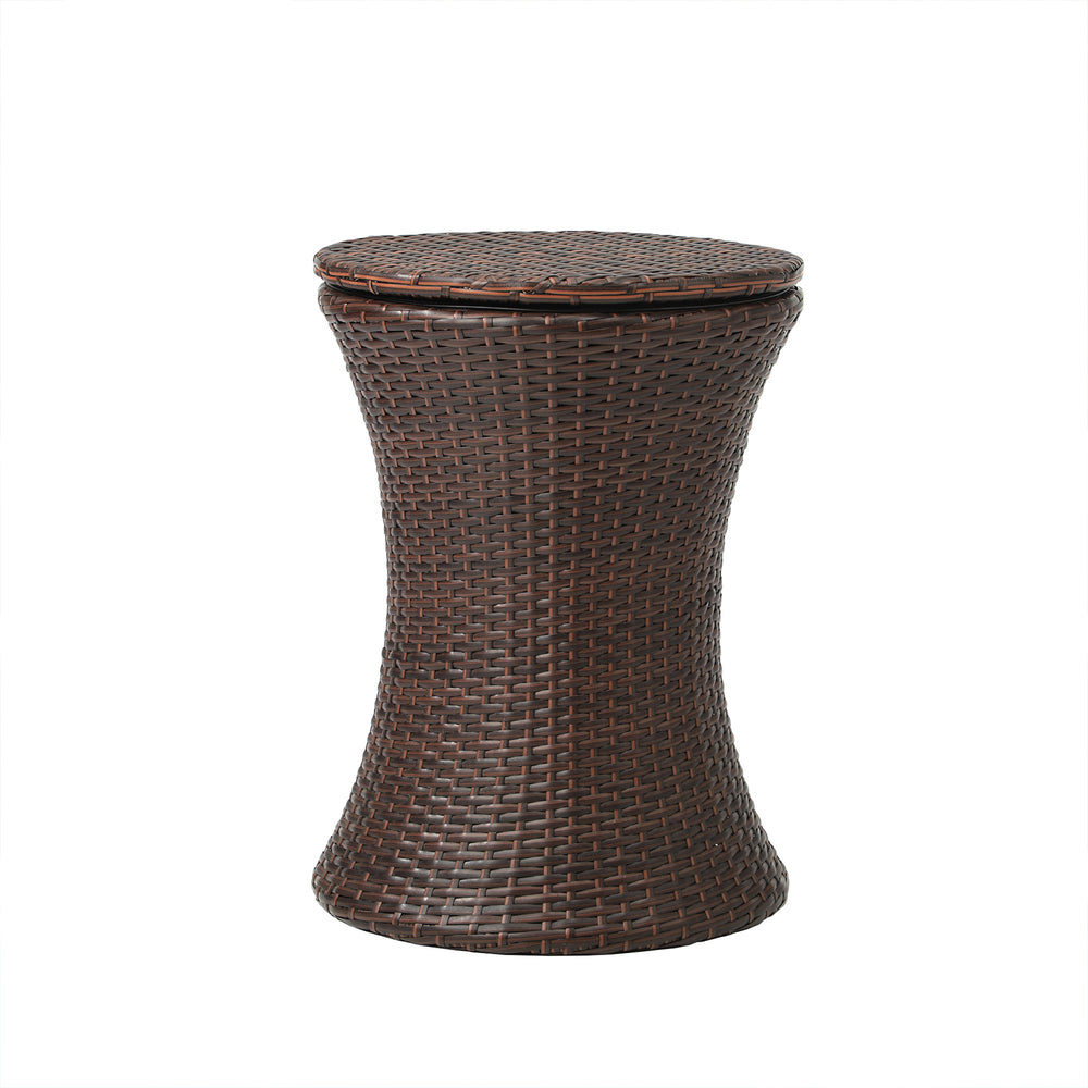 Livsip Rattan Cooler Ice Bucket Table Storage Brown
