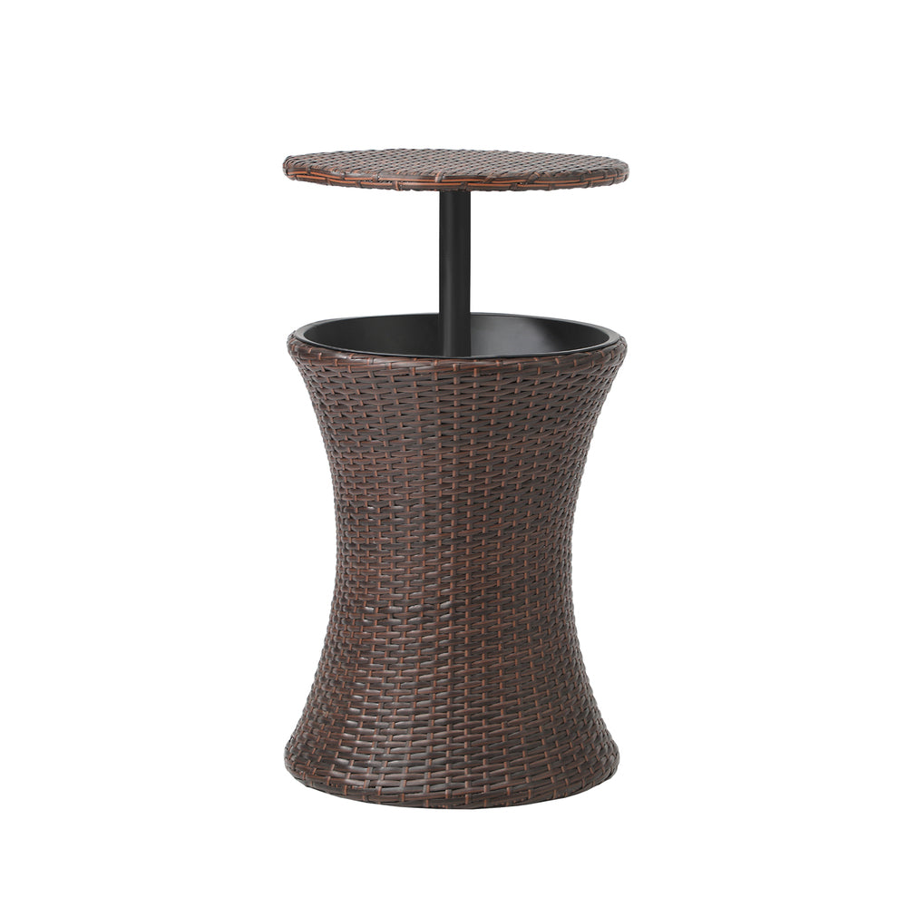 Livsip Rattan Cooler Ice Bucket Table Storage Brown
